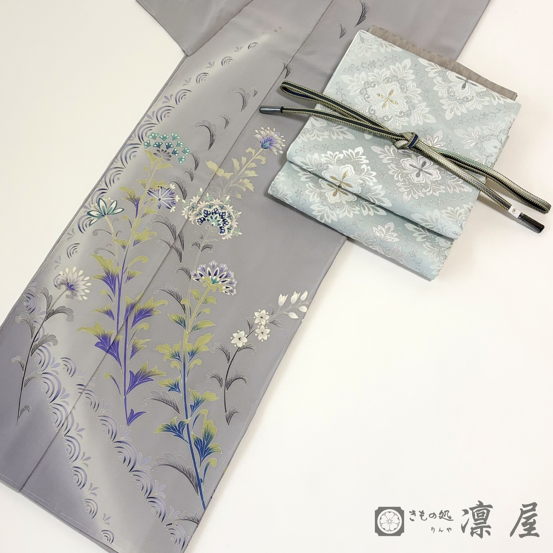 加賀友禅 訪問着　赤地暁「風華文」8